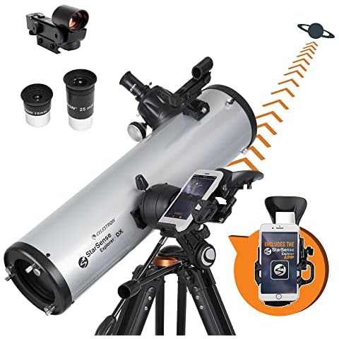 CELESTRON StarSense Explorer DX 130AZ Smartphone App-Enabled Telescope – Works with StarSense App to Help You Find Stars, Planets & More – 130mm Newtonian Reflector – iPhone/Android Compatible Cover