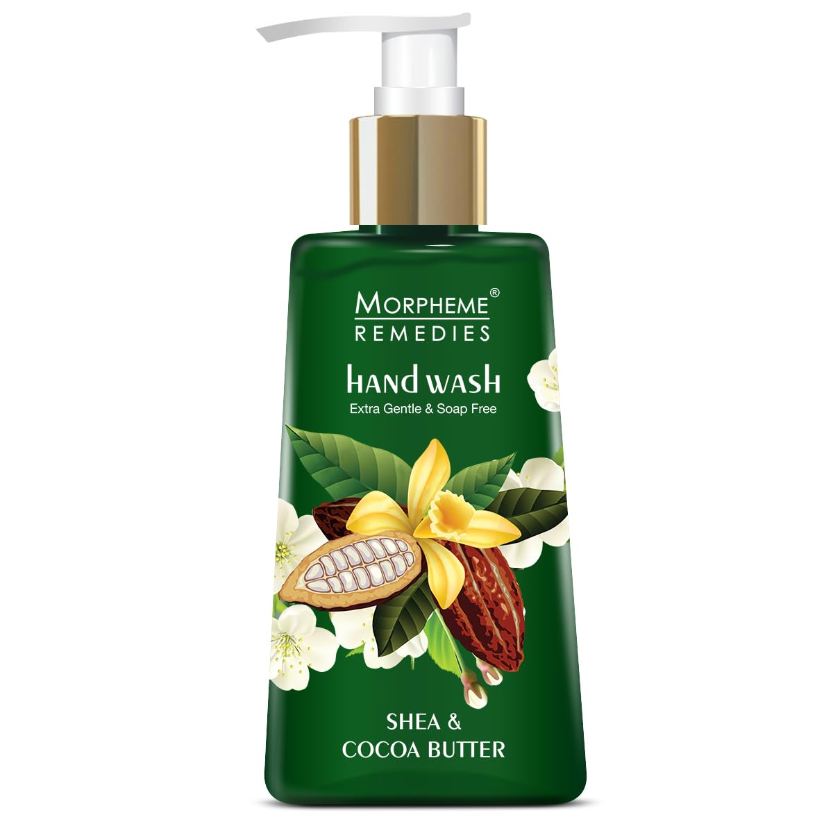 Morpheme Remedies Hand Wash Shea & Cocoa Butter, Anti Bacterial - Soap Free Hand Wash, 250 ml (MORPH810)
