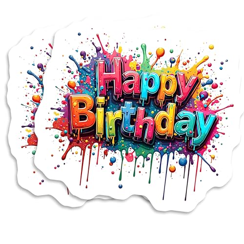 Imanes Happy Birthday decorativos coloridos 5 pulgadas 2 pack