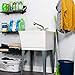 Universal Laundry Tub Faucet by VETTA, Double Handle Pull Out Spray Spout, Non-Metallic ABS Plastic, Stainless Steel Finish