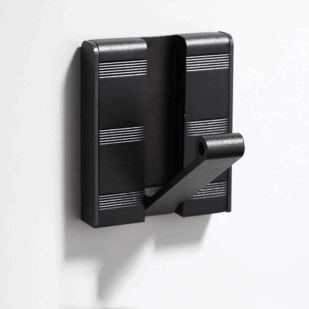 Invisible Hook Space Aluminum Porch Clothes Hook Hidden Row Hook Door Folding Hook Punch(Black)