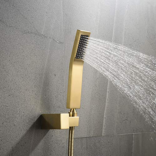 Robinet de baignoire cascade or brossé au design épuré chic - 4