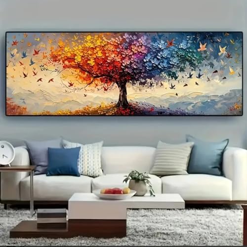 Impression sur toile arbre de vie grand format encadré haut de gamme