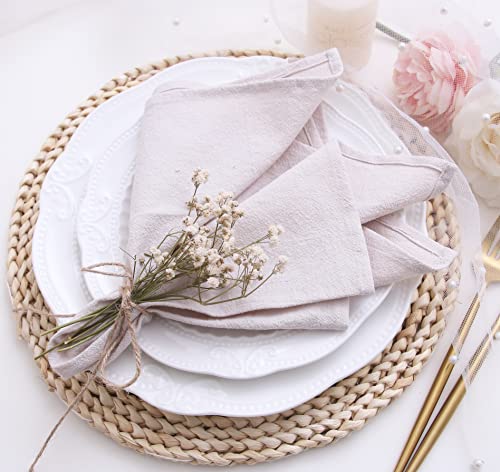 Elegantes servilletas de lino con dobladillo artesanal para eventos especiales y bodas 2