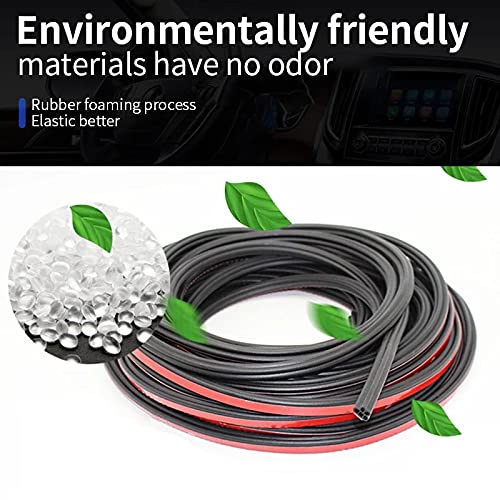 Car Door Rubber Seal Strip, Car Weather Stripping, Double Layer 5 Holes Universal Self Adhesive Auto Door Soundproofing Weatherstrip For Car Door Tailgate (5M/16.4Ft) #TOP4