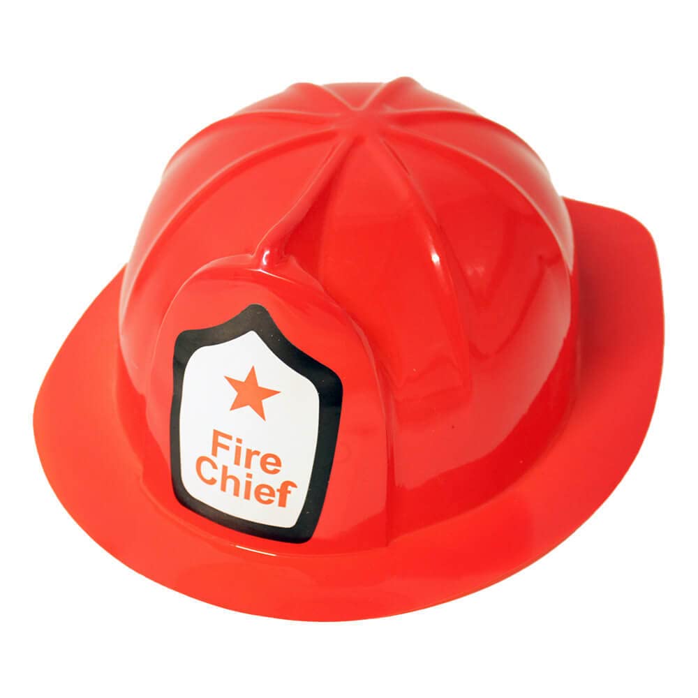 BEMIRO Kinder Feuerwehrhelm aus PVC - ca. 26 cm lang, Roter Feuerwehrhelm für Kinder, Faschingskostüm für Kinder, Feuerwehr Geburtstag…