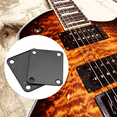 Jersvimc Black Bass Guitar Neck Plate Replacement With Mounting Screws, Metal Neckplate Telecaster Neck Shim Electric Guitar Hardware Parts For Jazz Acoustic Stratocaster #TOP5