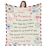 Wxiben Bestie Gifts for Women Friends - Friend Blanket Gift, Christmas Birthday Graduation Gifts Ideas for Friends, Bestfriend Soul Sister Long Distance BFF Gift, to My Bestie Throw Blanket 59'X 51'