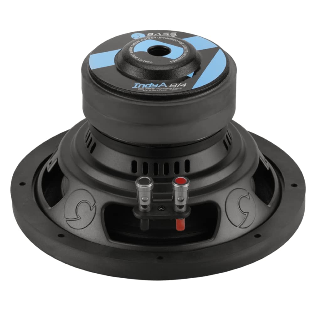 1 SUBWOOFER BASSFACE INDY A8/4 INDYA8/4 20 cm 200 mm 8" di diametro 200 watt rms 400 watt max single voice coil singola bobina svc 4 ohm, 1 pezzo
