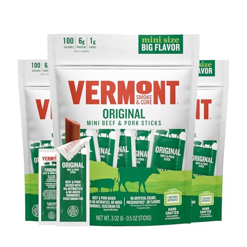 Vermont Smoke & Cure - Original Beef & Pork Meat Sticks - Protein Snacks - On the Go Healthier Snack for Adults & Kids - 0.5 oz, 8 Pouches, 48 Count - image 1