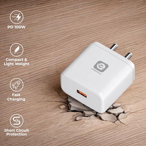 Image of Original 100Watt Super VOOC USB Fast Charger Adapter with 6A USB to Type C Cable | Super Dart, Warp, Turbo, PPS, QC 3.0 Support | Compatible with realme, OnePlus, Android