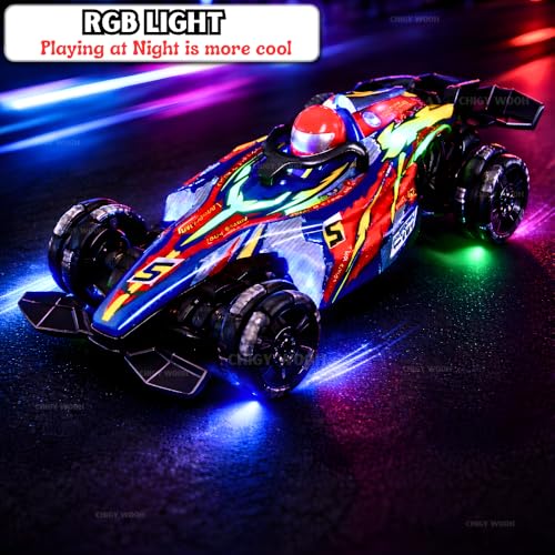 Image of Big Drift Racing RC Car | Rechargeable Stunt Car with Gesture Sensor Watch & Remote Control | Spray Smoke Effect RGB Lights | Drift Mode Racing Car Toy for Kids (Multi-Color)