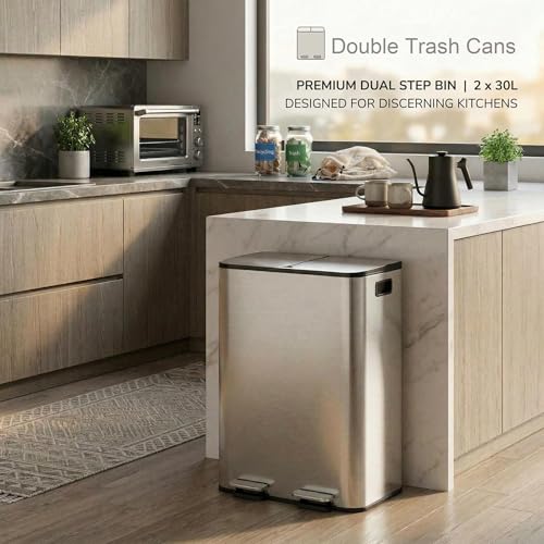 Caneca de basura doble compartimento 60L GAOMON miniatura 2