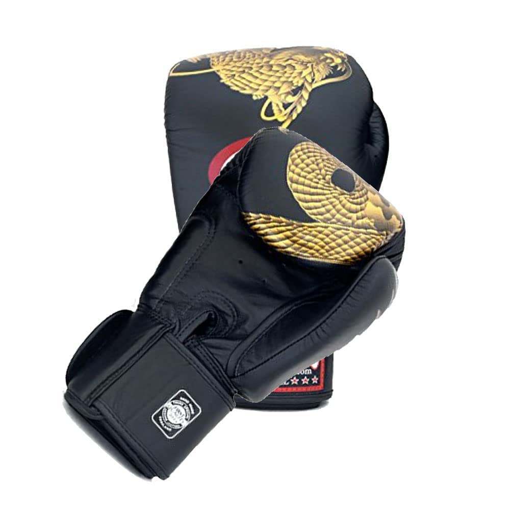 Twins Boxing Muay Thai Training Sparring Gloves (Dragon Gold,10 oz
