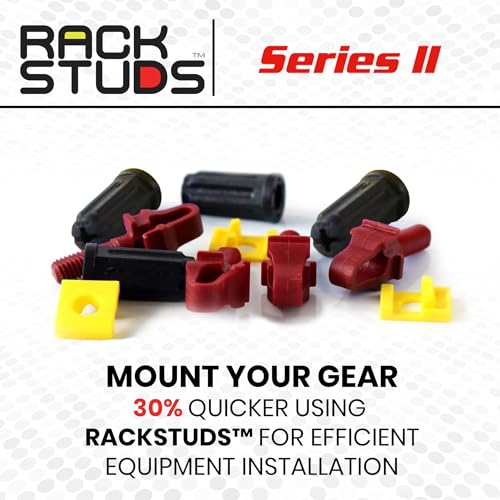 Image of Rackstuds - R20 II - Server Rack Screws for Server Rack Rails 19 inch Square Punched Vertical Rails, Perfect Cage Nut Replacement, Rack Nuts, Rack Studs Rack Mount Screws - Red 20-Pack 2.22mm /0.086