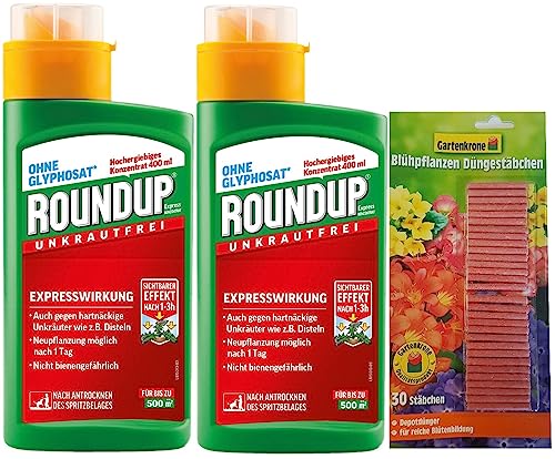 Roundup Express Konzentrat - 2x 400 ml - Unkrautvernichter zur Bekämpfung von Moos und Unkräutern