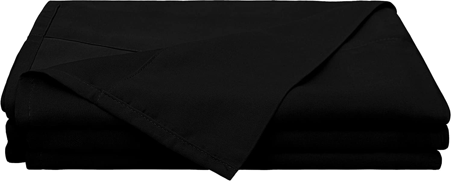 Flat Sheet, 400 Thread Count, 100% Egyptian Cotton, Soft & Luxury Breatheable Bedsheet with Hemmed, Long Staple Cotton Sheets for Bed - Black Solid, King Size.