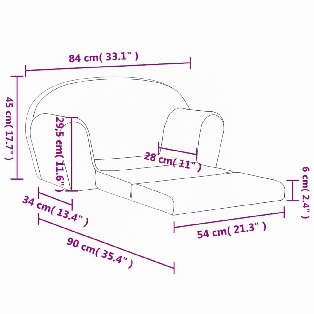 vidaXL Canapé-lit pour Enfants 2 Places, Lit de Jour avec Dossier et Accoudoirs, Lit d'Invité, Meuble de Chambre Salon, Rose Peluche Douce