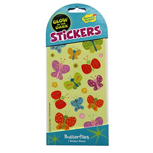 Peaceable Kingdom Glow In The Dark Butterflies Sticker Pack - Fun And Colorful Designs