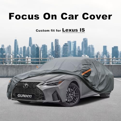 Image of GUNHYI Premium Car Cover Custom Fit Lexus is(2006-2020), 16 Layers Heavy Duty Car Cover Waterproof All Weather with Zipper Door for Sun Rain Snow Dust Uv Protection