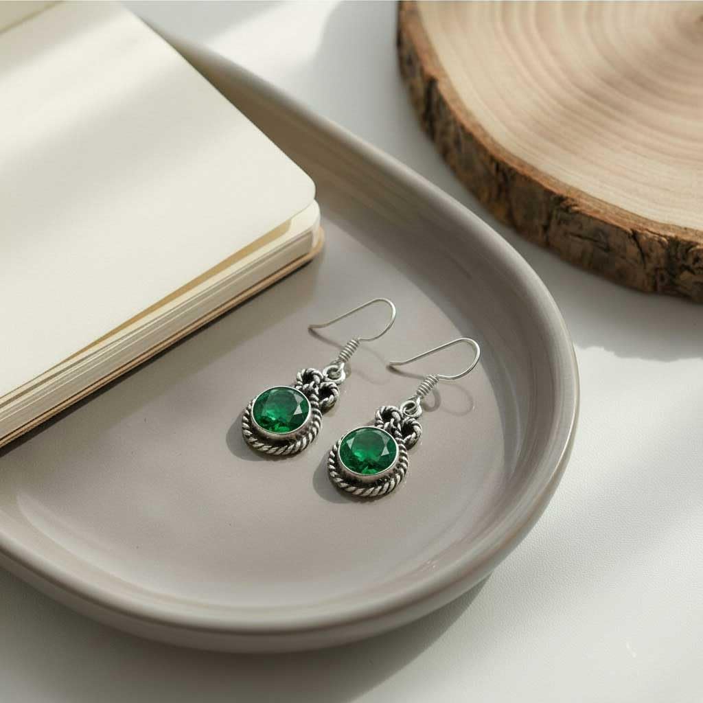 925 Sterling Silver Overlay Handmade Jewelry Round Carnelian, Rose Quartz, Turquoise, Garnet Natural Gemstone Boho Drop Dangle Earring For Women