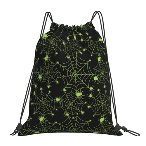 TZTTZT Halloween-Rucksack, Spinnennetz, Kordelzug, kleine Turnbeutel für Männer und Frauen, String-Rucksack, Sportrucksack