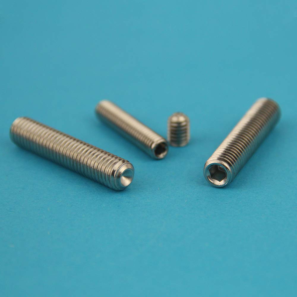 M12 x 16 mm trzpień gwintowy z gniazdem sześciokątnym i ostrzem pierścieniowym (100 sztuk) - śruby mocujące DIN 916 - ISO 4029 - śruby gwintowane - stal szlachetna A2 V2A - nierdzewny