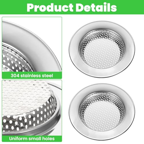Colador para fregadero de acero inoxidable 2 piezas miniatura 4
