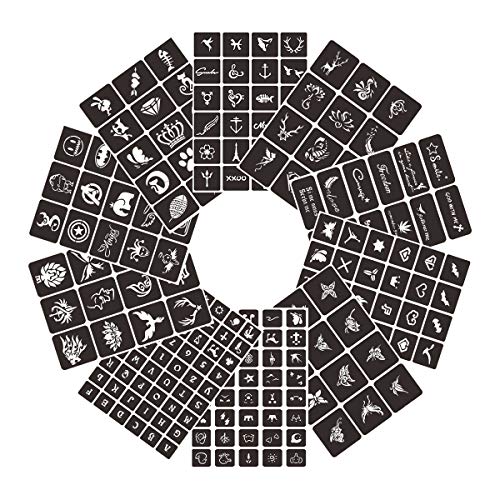 Face Paint Stencils for Kids(220 Designs) - Reusable,Soft & Easy to Stick Down,Tattoo Stencils,Glitter Temporary Tattoos for Kids Adults Teenager,Great for Birthday School Carnival Halloween Christmas