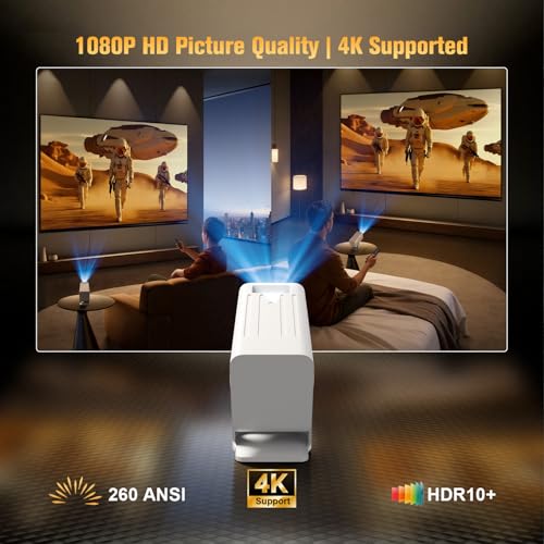 Image of Mini Projector with WiFi and Bluetooth, 4K Supported Projector