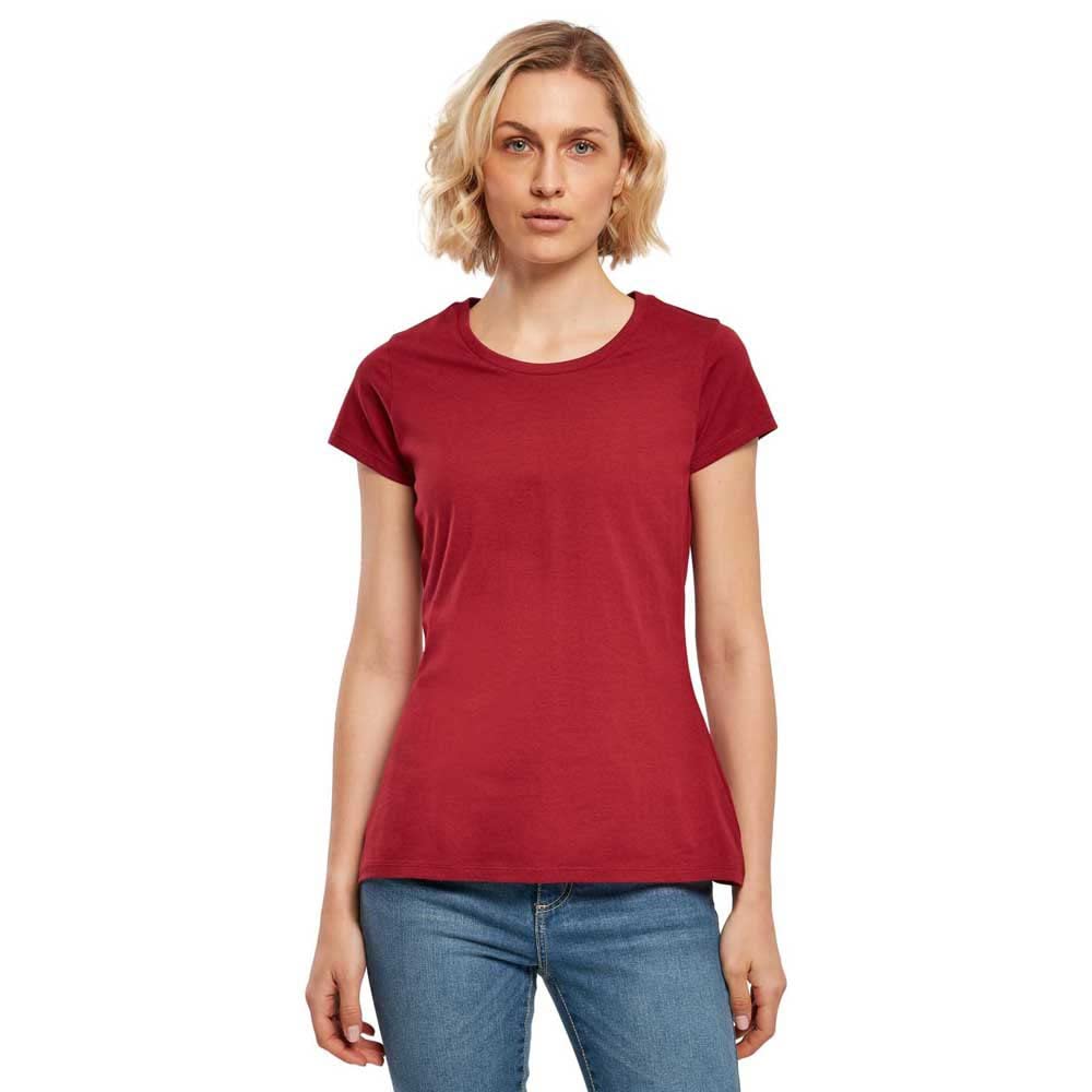 Build Your Brand Women's Basic Tee, Short Sleeve Women's T-Shirt with Crew Neck, Made of Cotton, Sizes XS - 5XL, Burgundy, XXXL