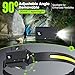 3Pcs Rechargeable Headlamp with Adjustable & Removable Spotlight, LED Waterproof Headlight, Headband Light, Motion Sensor Hands-Free,Head lamp Band, Super Bright, 6 Modes for Running,Fishing,Hiking