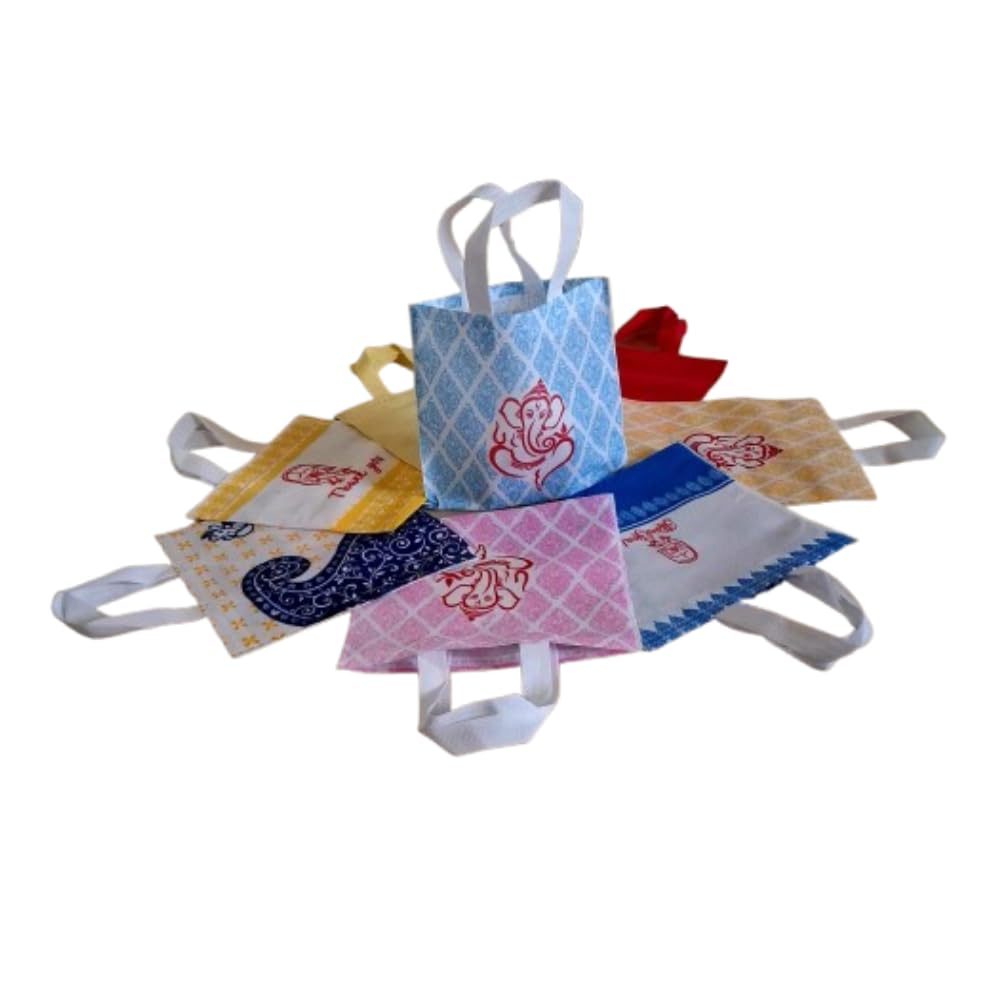 Medium Size Gift Bags for Return Gifts – Thank You Bags, Thambulam, Gift Packaging Bags – Bulk Return Gifts for Wedding, Pooja and Events (Sky Blue, set of 25)-image-7