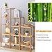 COSTWAY Bamboo Shelf Bathroom, Multifunctional 5-Tier Bamboo Plant Stand, Storage Organizer Rack, Plant Display Stand with Several Storage Cabinet