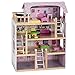 COSTWAY Casa delle Bambole in Legno, Giocattolo dei Bambini con Accessori, 81 x 60,5 x 29,5 cm