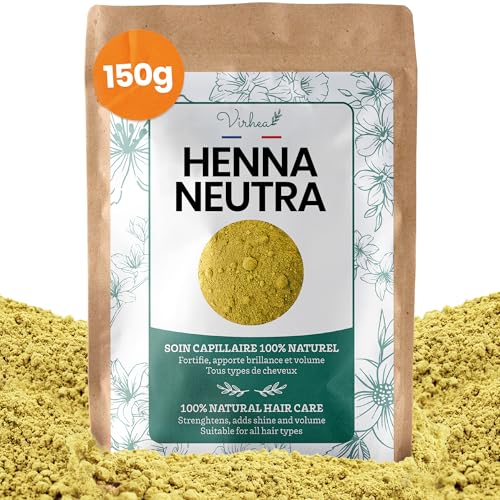 Henna Neutra 150g (Sin Color) Hace el Cabello más Brillante y Fuerte - Anti Piojos & Anticaspa | Mascarilla y Exfoliante para Cuerpo & Rostro para hacer la Piel más Suave - Cuidados 100% Naturales