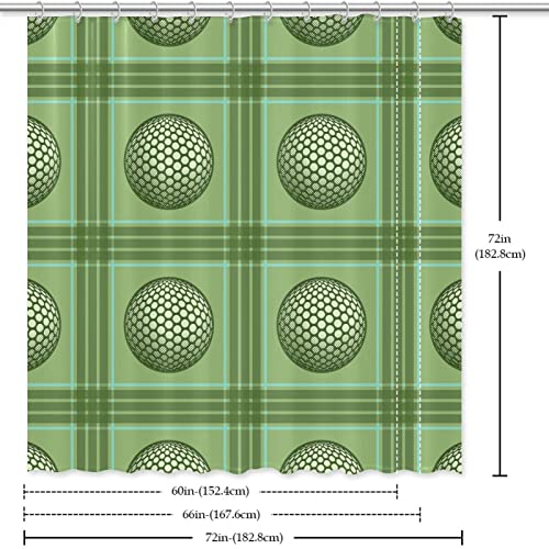 Rideau de douche imperméable vert imprimé rétro sport 168 x 183