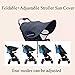 Waterproof Universal Stroller Sun Shade Adjustable UV Protection Stroller Sunscreen Cover Breathable Buggy Pram Accessories Sunblock Canopy Shade Extender(Only Sun Cover)