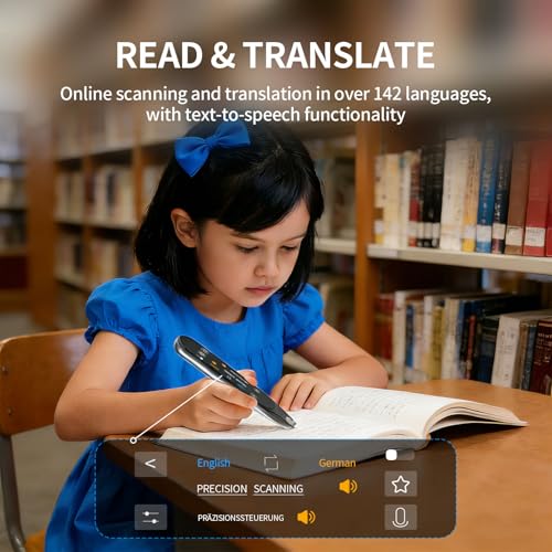 Translator Pen, Scan Reader Pen, Language Translator Device, Assistive Tool for Kids, Adults, Dyslexia, Language Learners and Learning Difficulties, Including 142 Languages (Grey) - Image 3