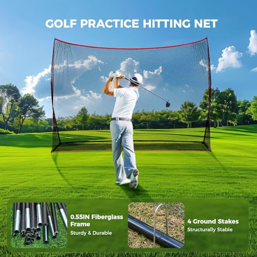 DUMOS 10x7ft Golf Net Red