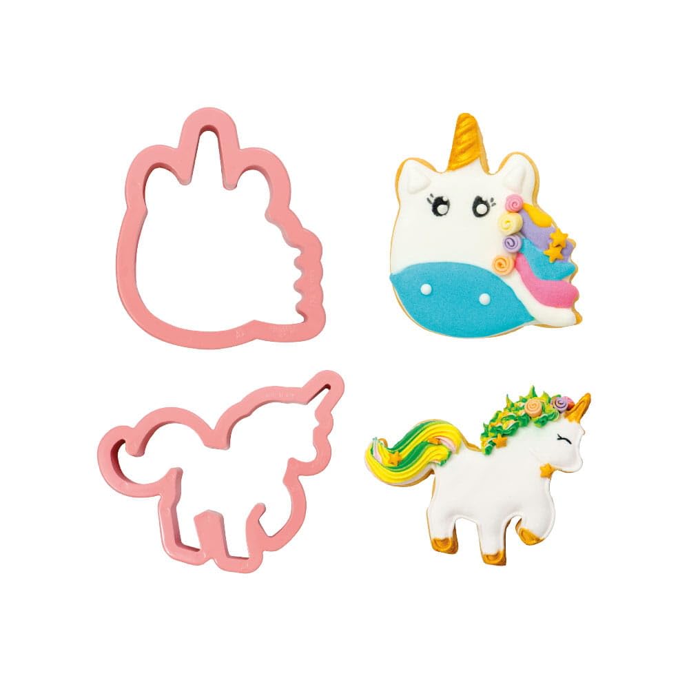 DECORA 0255070 Magic Unicorns Plastic Cookie Cutters Set of 2 8/11 X H 2,2 CM