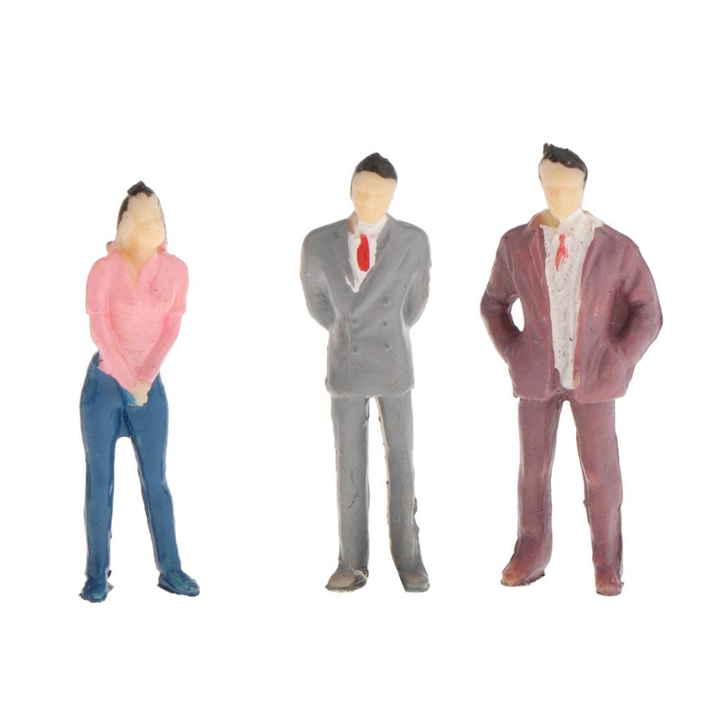 100 Pezzi Figure Persone Miniatura Personaggi Modellismo Ferrovia Plastica Pitturati Artigianalmente Adulti Bambini Seduti in Piedi Adatti a