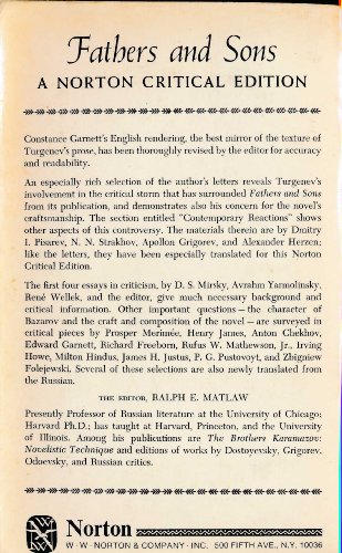 Fathers and Sons (A Norton Critical Edition) 0393096521 Book Cover