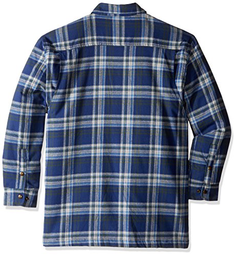 Backpacker Men's Flannel/Quilt Lined Shirt Jacket, Blue/Green, XX-Large