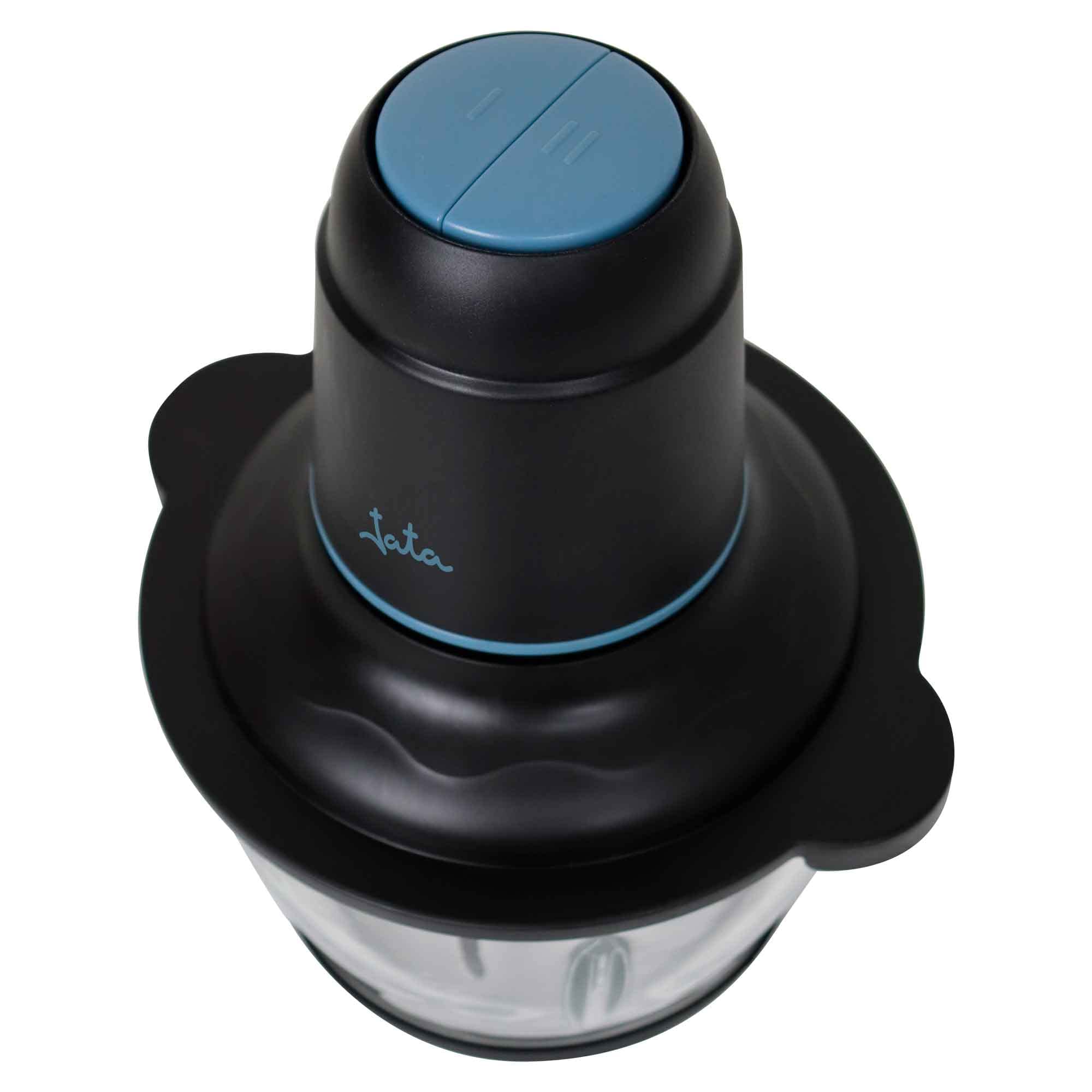 JATA JEPC1250 - Picadora Eléctrica 400W con 4 Cuchillas de Acero Inoxidable, Jarra de Cristal 1,5L, 2 Velocidades, Tritura Hielo, Procesador de Alimentos