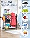Mythinglogic Tennis Racket Rack, Rolling Storage Rack with Lockable Wheels, Large Capacity Tennis Equipment Storage Organizer for Garage, Club, School