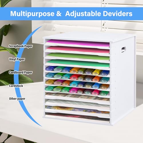 Image of Scrapbook Paper Storage,12 x 12''Paper Organizer for Desk, 12 Tier Craft paper Holder for Home Office