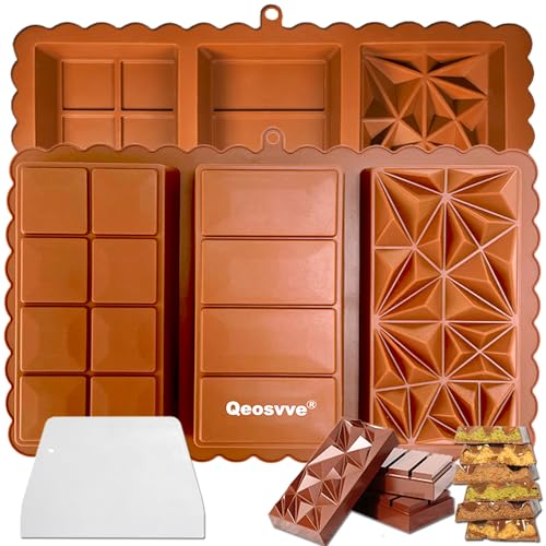 Chocolate Bar Mold, 1.2 Inch Deep Chocolate Molds Silicone Thick Candy Bar Mold for Dubai Chocolate...