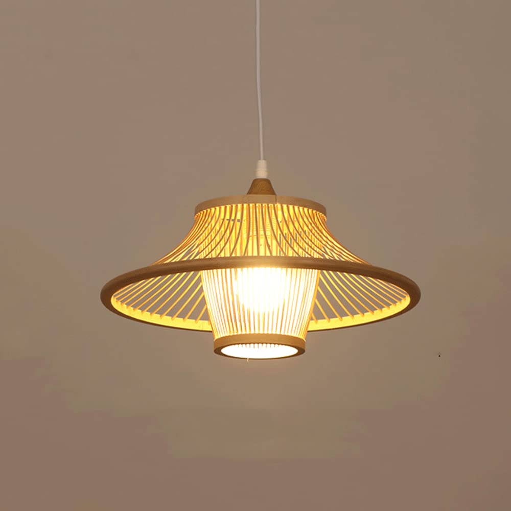 Lustre en bambou restaurant chinois plafonnier éclairage suspendu salon E27