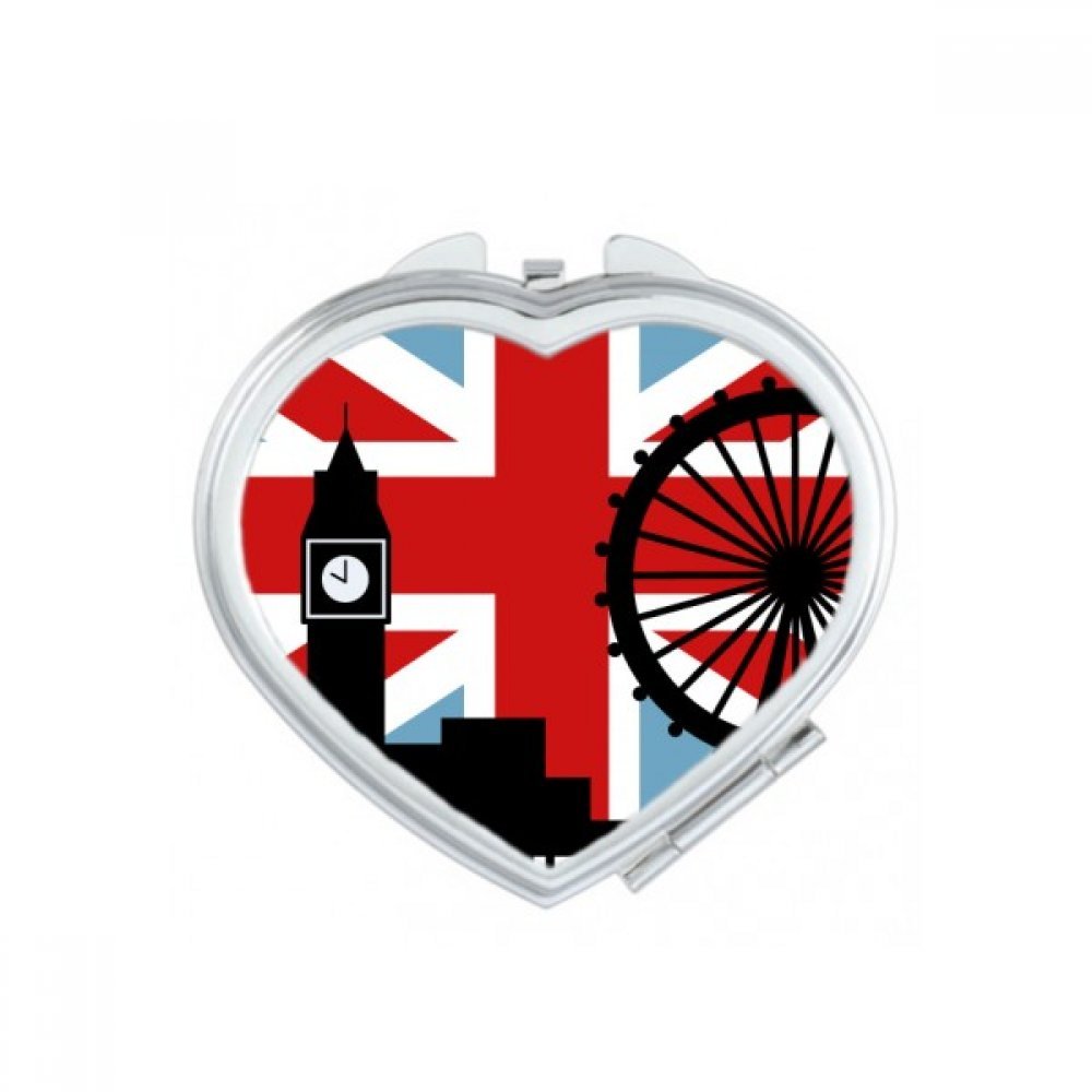 Miroir compact drapeau Royaume-Uni avec Big Ben et motif London Eye
